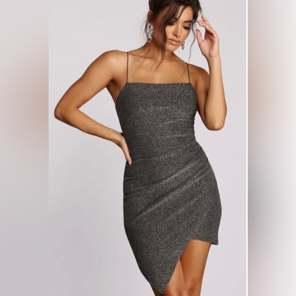 Windsor Charcoal Sparkle Bodycon Mini Dress